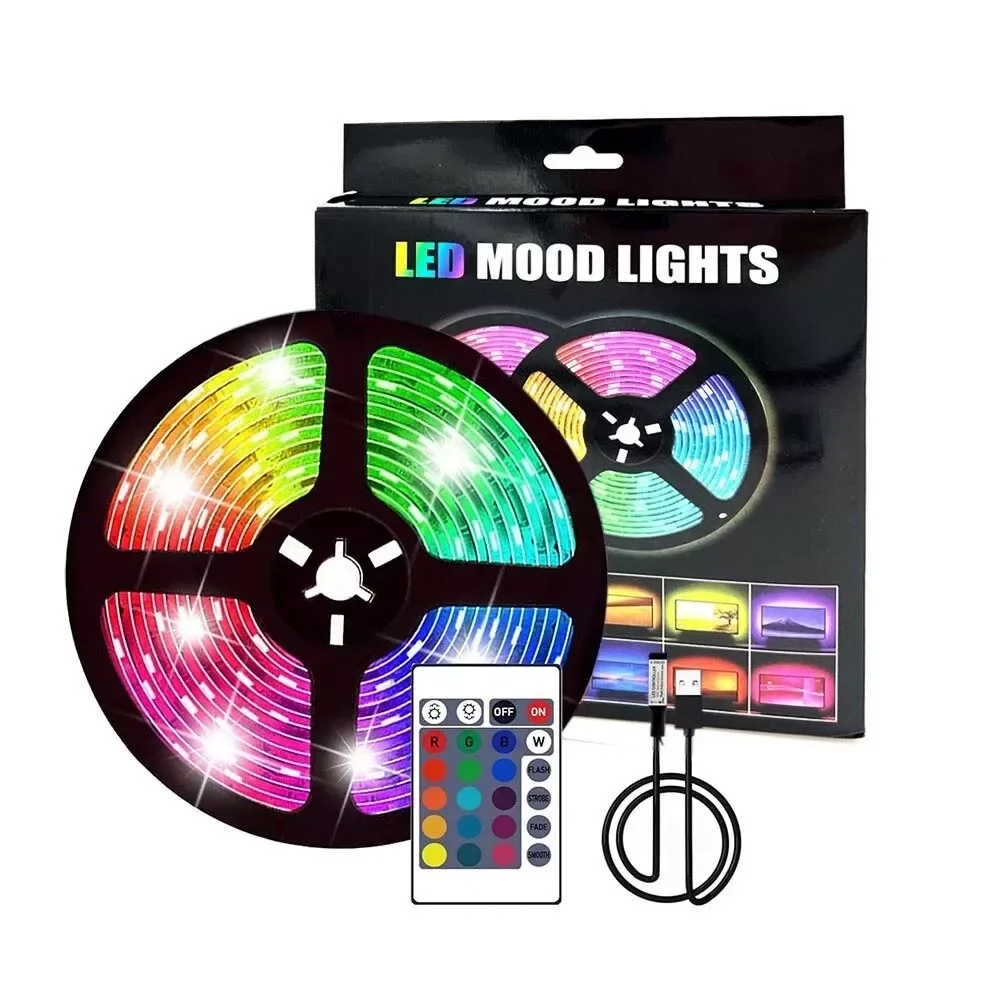 شريط إضاءة LED ذكي RGB بطول 5 متر يعمل عبر USB بتحكم بلوتوث وتطبيق