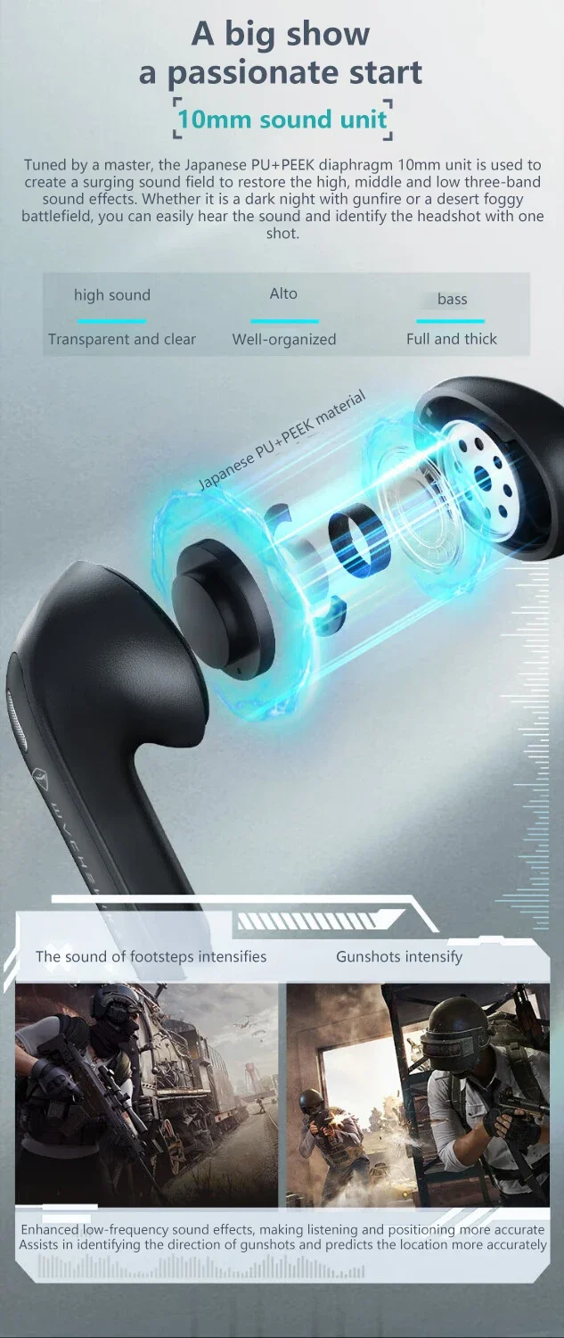 سماعات أذن لاسلكية MACHENIKE TH50 للألعاب داخل الأذن Bluetooth 5.3 بتقليل ضوضاء ANC AI وIPX5 أبيض - Image 16