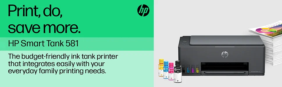 طابعة HP Smart Tank 581 الكل في واحد لاسلكية بخزان حبر ملونة - Thumbnail 7