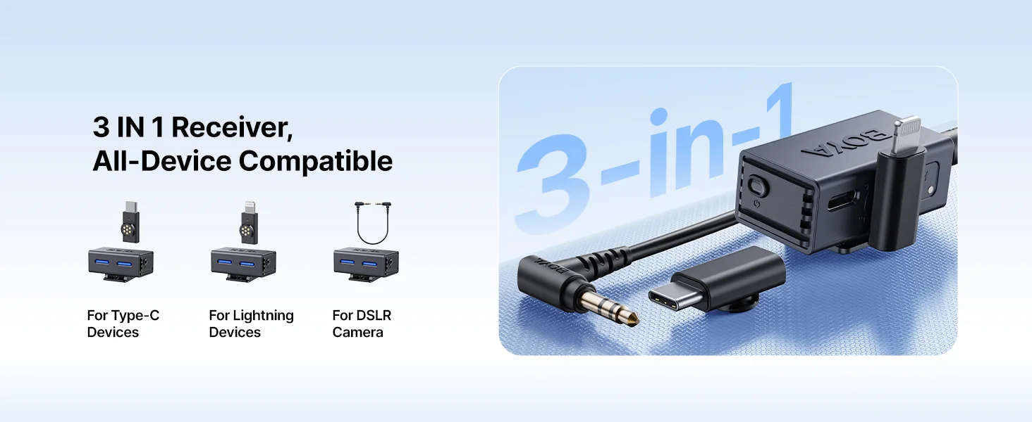 Boya BOYALINK 3-03 Wireless Lavalier Microphone System with AI Noise Cancellation - Thumbnail 11