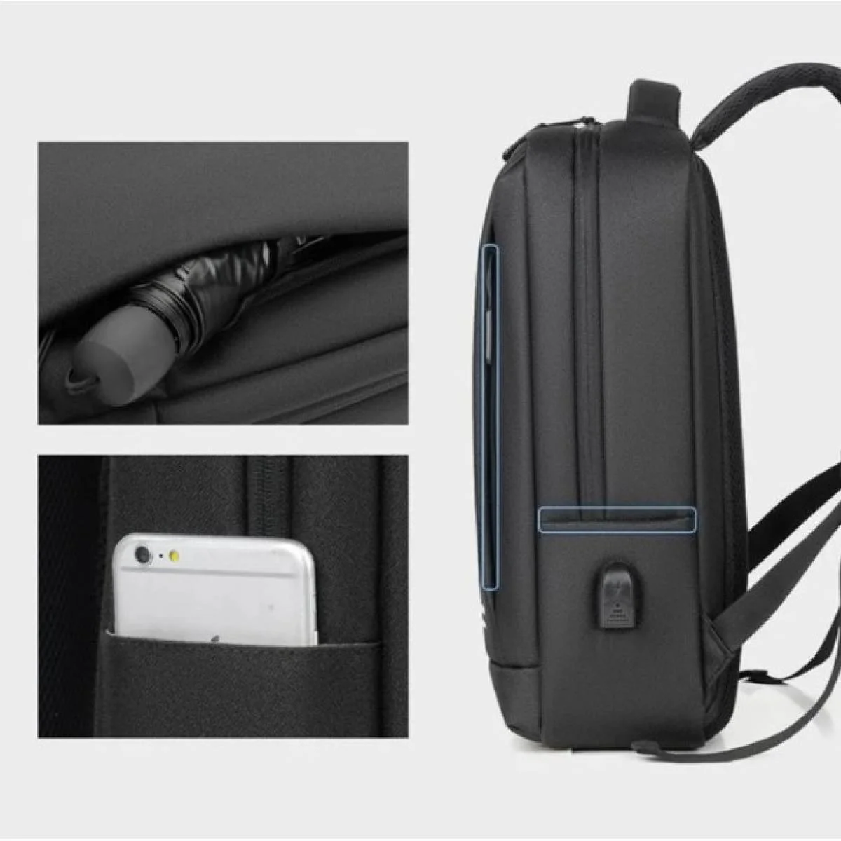 حقيبة ظهر للأعمال DTBG D-8003W للابتوبات حتى 15.6 إنش، أسود - Image 7