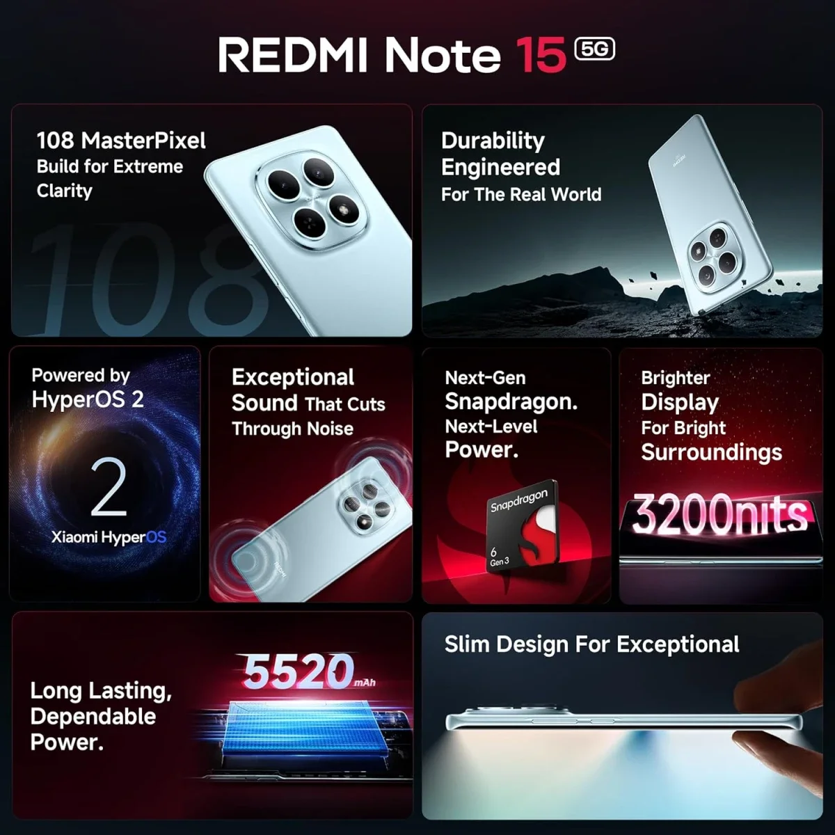 Xiaomi Redmi Note 15 5G 8GB RAM 256GB Storage 120Hz AMOLED 108MP OIS - Thumbnail 2