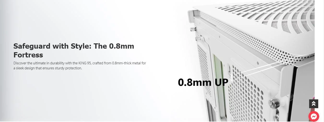 كيس كمبيوتر Montech KING 95 PRO للألعاب بحجرتين Mid-Tower – أبيض - Image 11