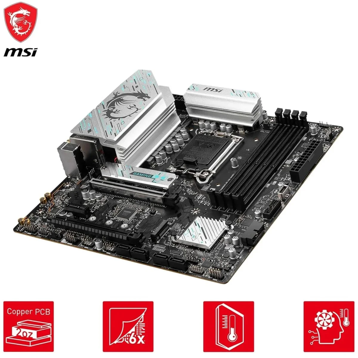لوحة أم MSI B760M GAMING PLUS WIFI 6E mATX DDR5 مع PCIe 4.0 و2x M.2 - Image 4