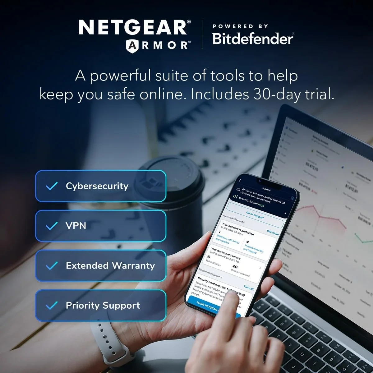 NETGEAR Nighthawk RS200-100APS Dual-Band Wi-Fi 7 Router – Black - Image 3
