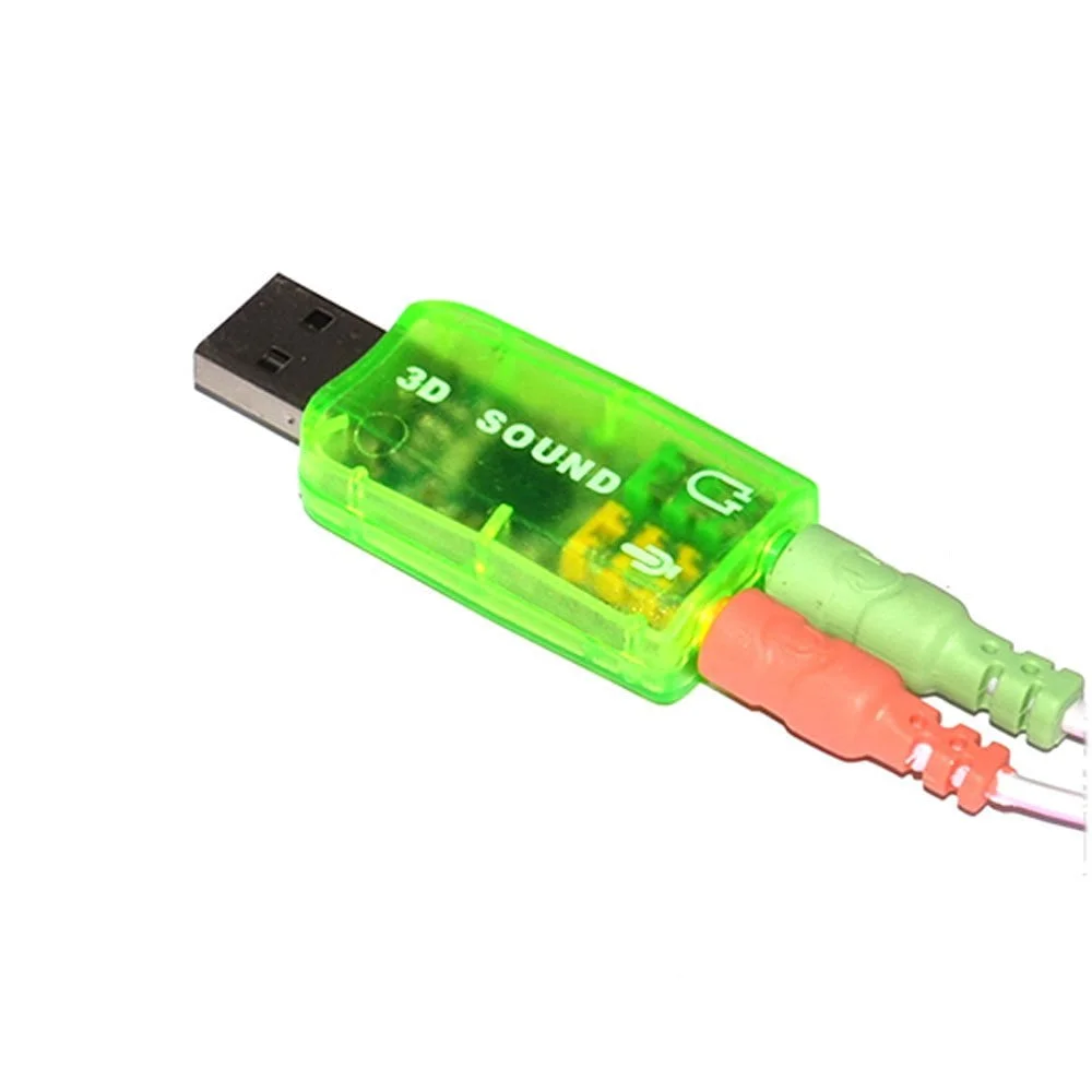 كرت صوت USB خارجي مع منفذ سماعات ومنفذ مايكروفون - Image 4