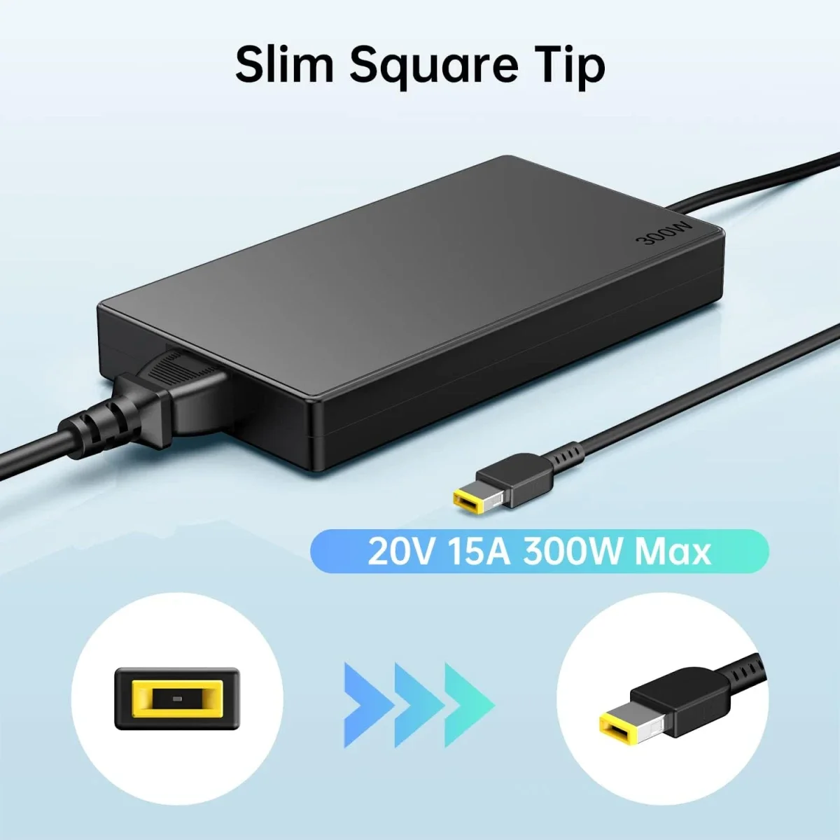 Lenovo 300W Slim Tip AC Adapter Charger with Power Cord - UK Outlet - Image 3