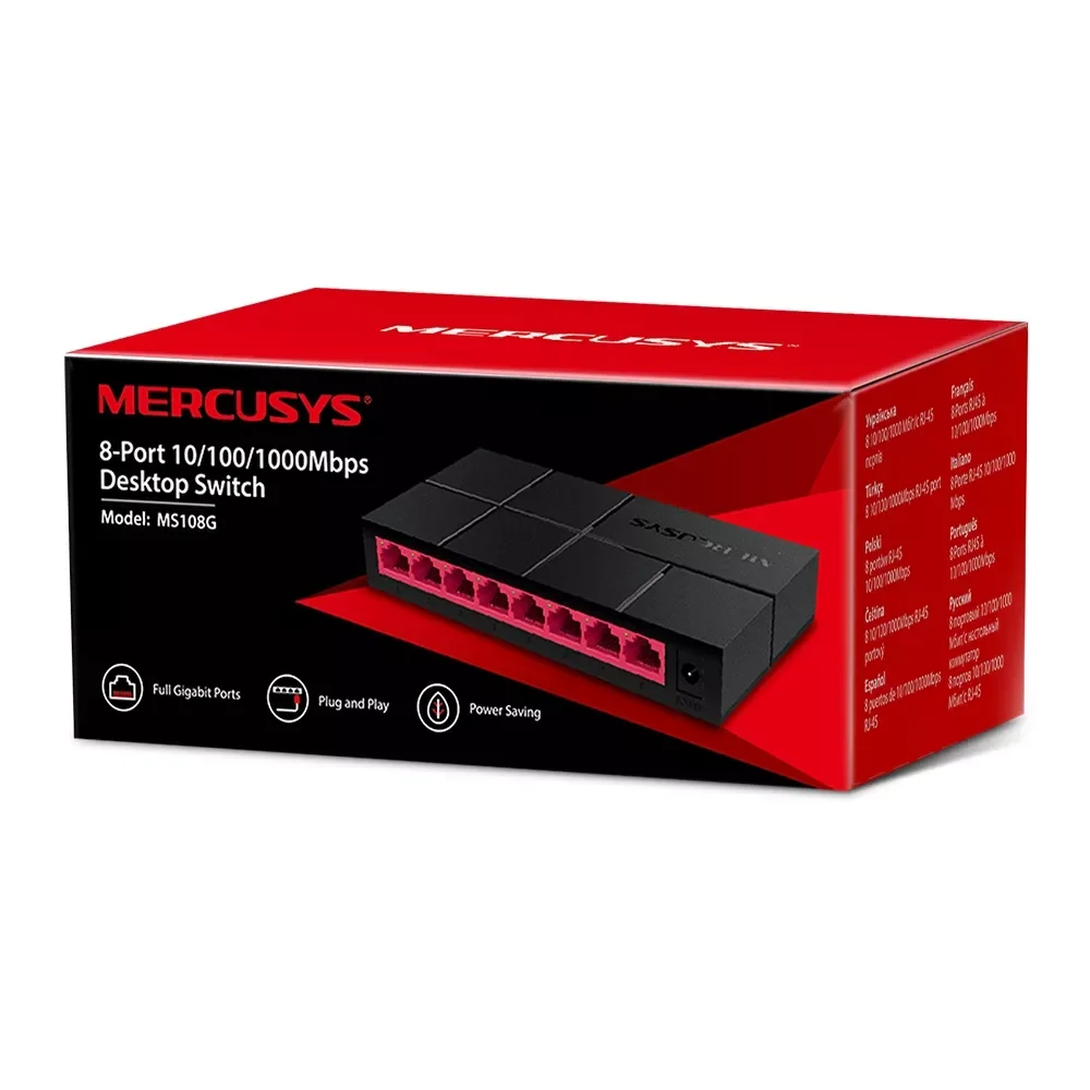 سويتش شبكة MERCUSYS MS108G جيجابت مكتبي 8 منافذ - Thumbnail 2