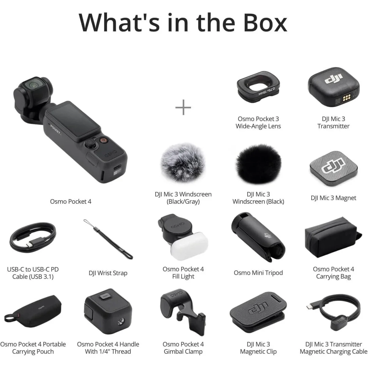 كاميرا أكشن DJI Osmo Pocket 4 Creator Combo بمستشعر CMOS 1 إنش و4K 240fps وذاكرة 107GB أسود - Thumbnail 2