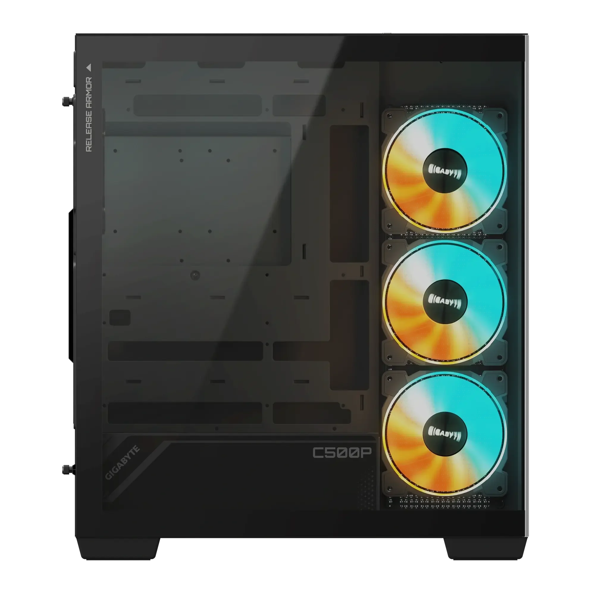 صندوق كمبيوتر ألعاب GIGABYTE C500 Panoramic Stealth زجاج مقوى مع 4 مراوح ARGB - Image 2