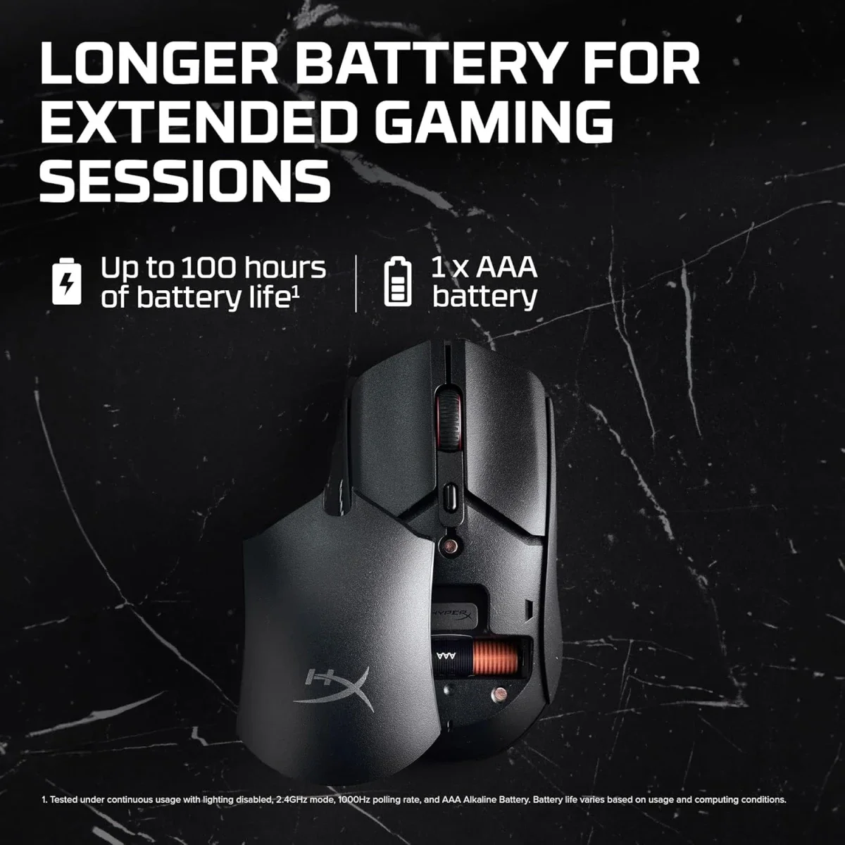 ماوس ألعاب HyperX Pulsefire Haste 2 Core لاسلكي وبلوتوث 59 جم أسود - Thumbnail 7
