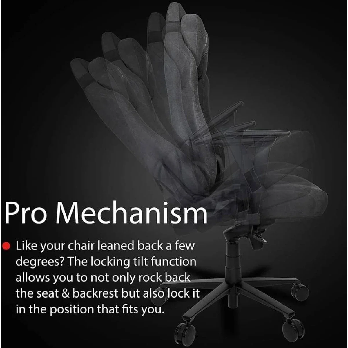 Arozzi Vernazza Soft Fabric Gaming Chair with 3D Armrests - Pure Black - Image 6