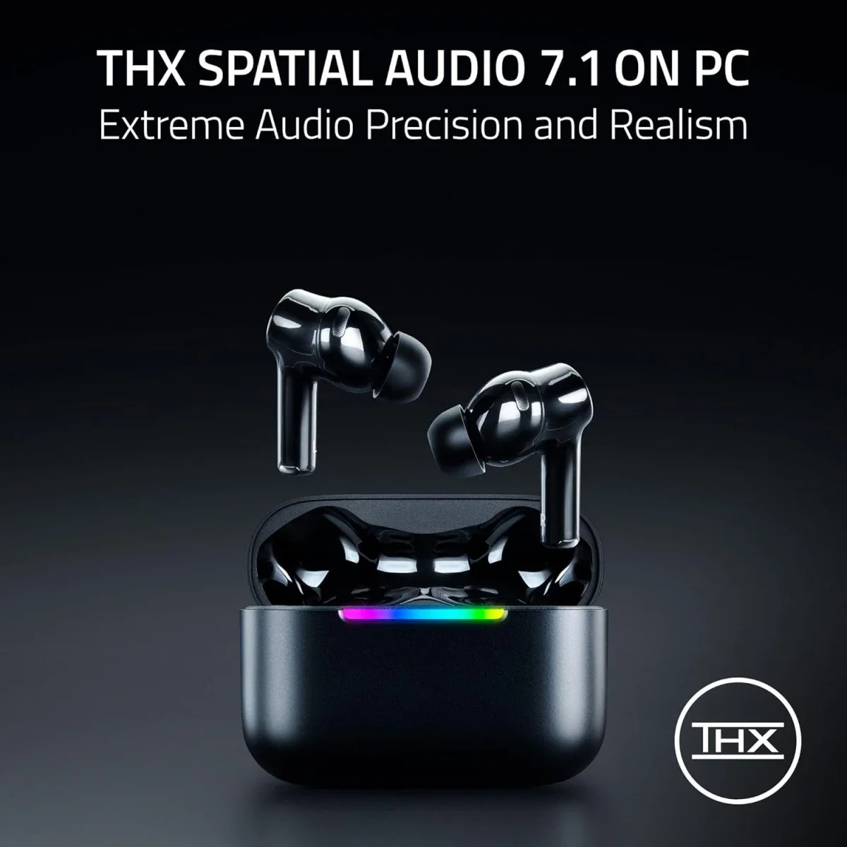سماعات ألعاب لاسلكية Razer Hammerhead V3 X HyperSpeed بتقنية 2.4GHz وBluetooth 5.3، أسود - Image 7