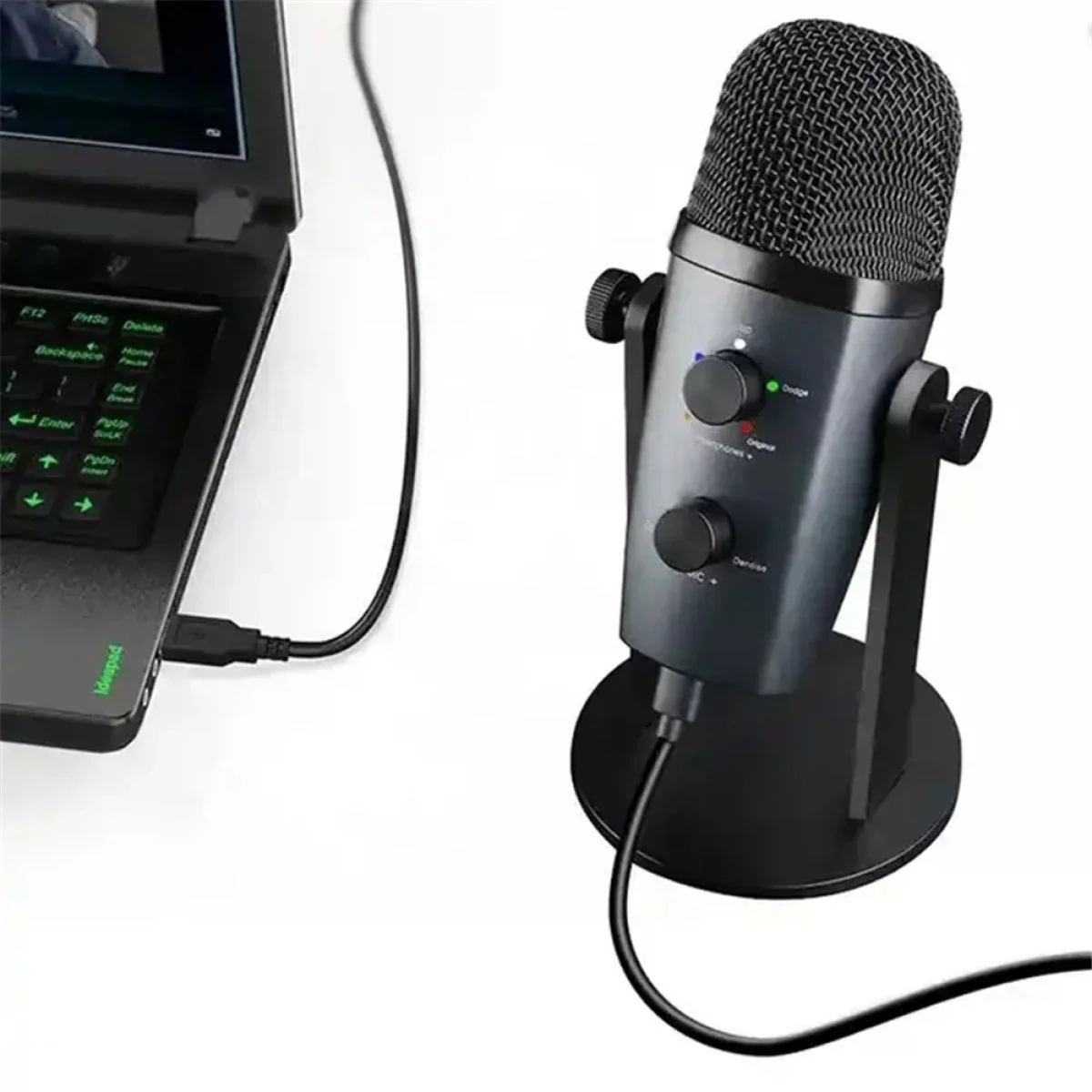 ميكروفون مكثف مكتبي احترافي Jmary MC-PW10 USB مع 4 أوضاع صوت - أسود - Image 5