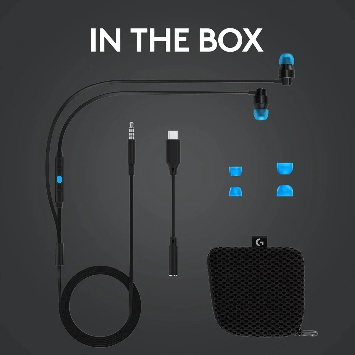 Logitech G333 Gaming Earphones with Dual Drivers, In-Line Mic and USB-C Adapter - Black - Image 8