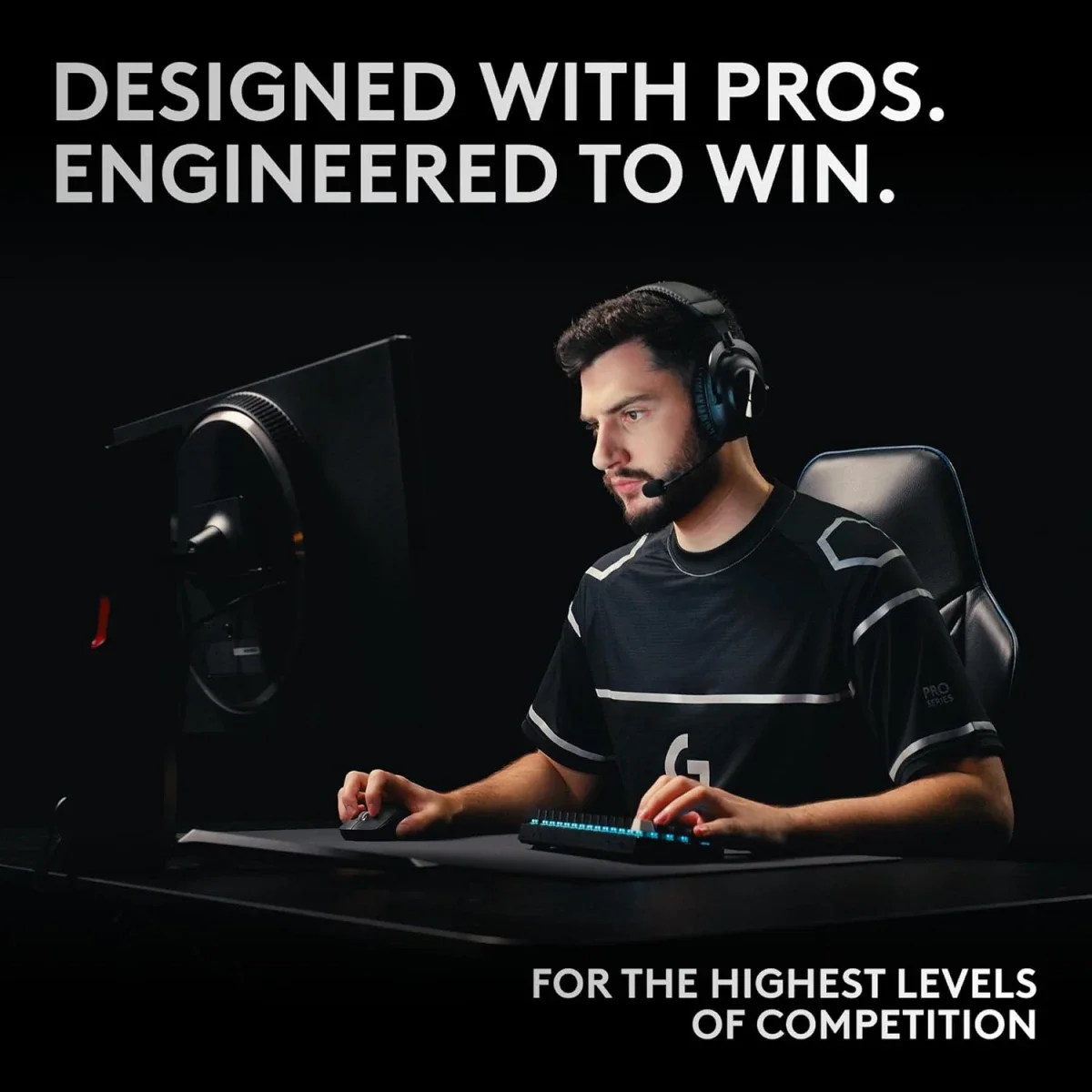 لوحة مفاتيح ألعاب Logitech G PRO X 60 LIGHTSPEED ميكانيكية لاسلكية 60% بمفاتيح GX البصرية اللمسية - أسود - Thumbnail 2