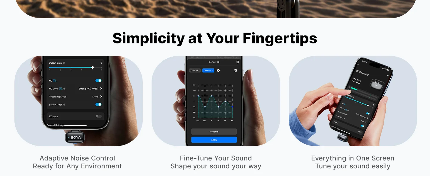 Boya mini 2-06 Wireless Lavalier Microphone with USB-C Receiver, Black - Thumbnail 8