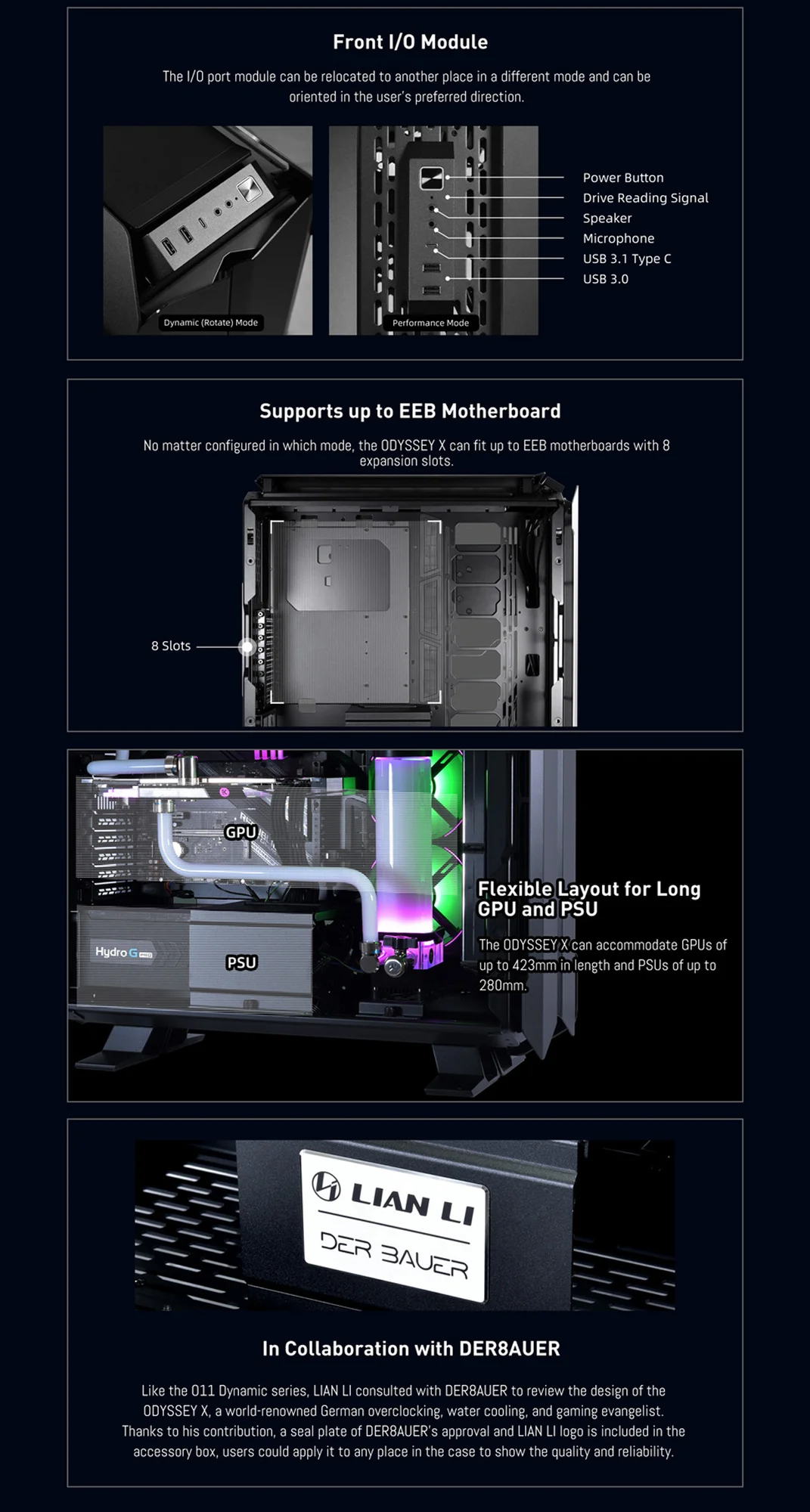 LIAN LI Odyssey X TR-01A Full Tower Gaming Computer Case Tempered Glass Silver - Image 12