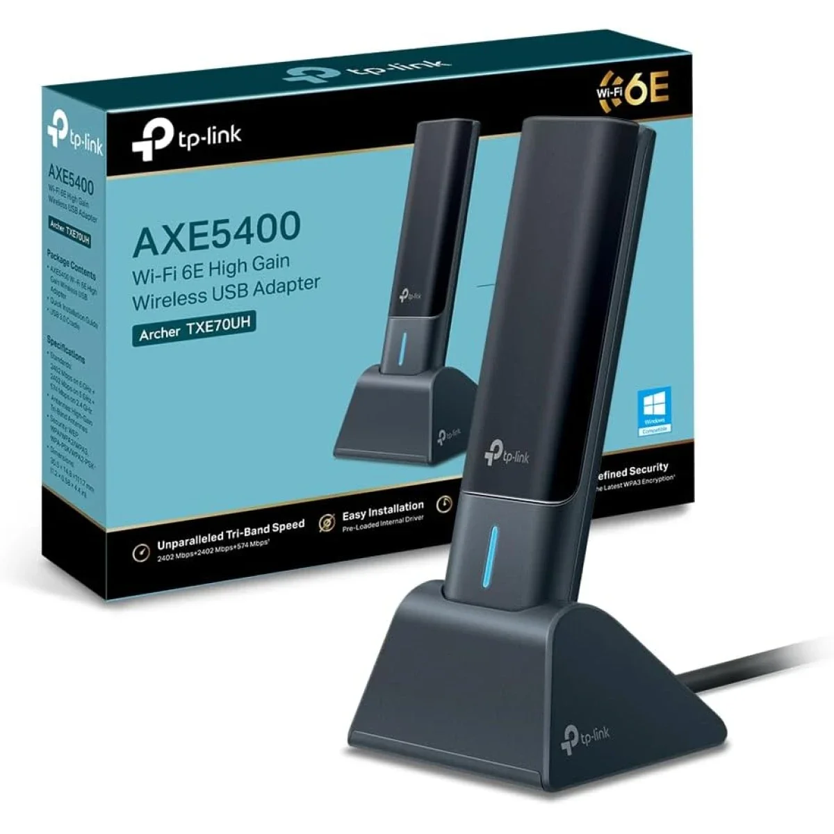 TP-LINK Archer TXE70UH AXE5400 WiFi 6E Tri-Band USB Adapter for Desktop PC - Image 1