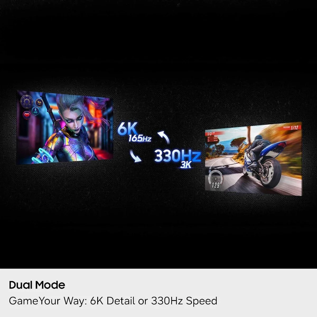 شاشة ألعاب Samsung Odyssey G8 G80HS مقاس 32 إنش بدقة 6K وتردد 165 هرتز / 3K وتردد 330 هرتز Fast IPS - أسود - Image 3