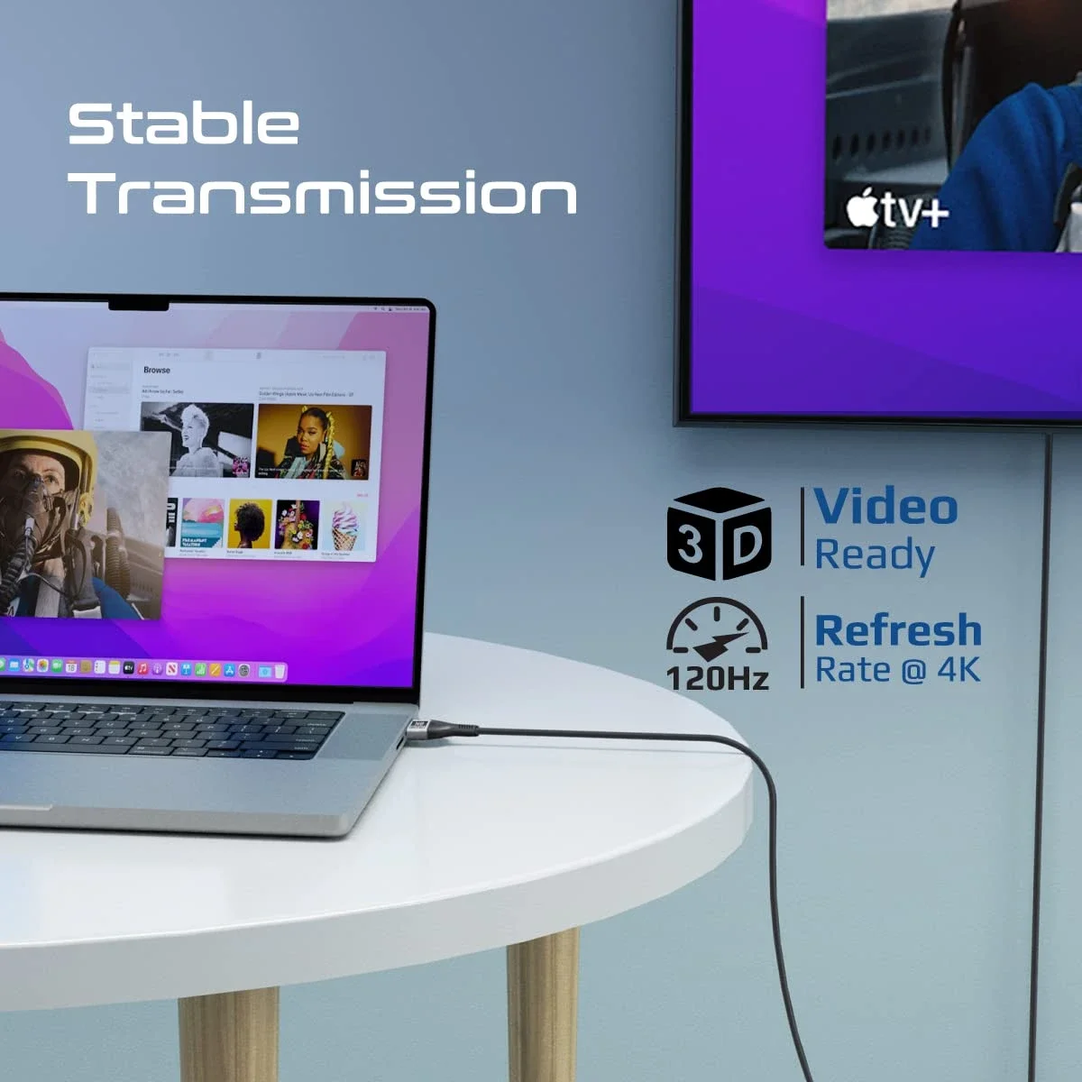 كابل HDMI 2.1 من Promate PrimeLink8K-300 بطول 3 متر بسرعة 48Gbps ودقة 8K@60Hz - Image 3