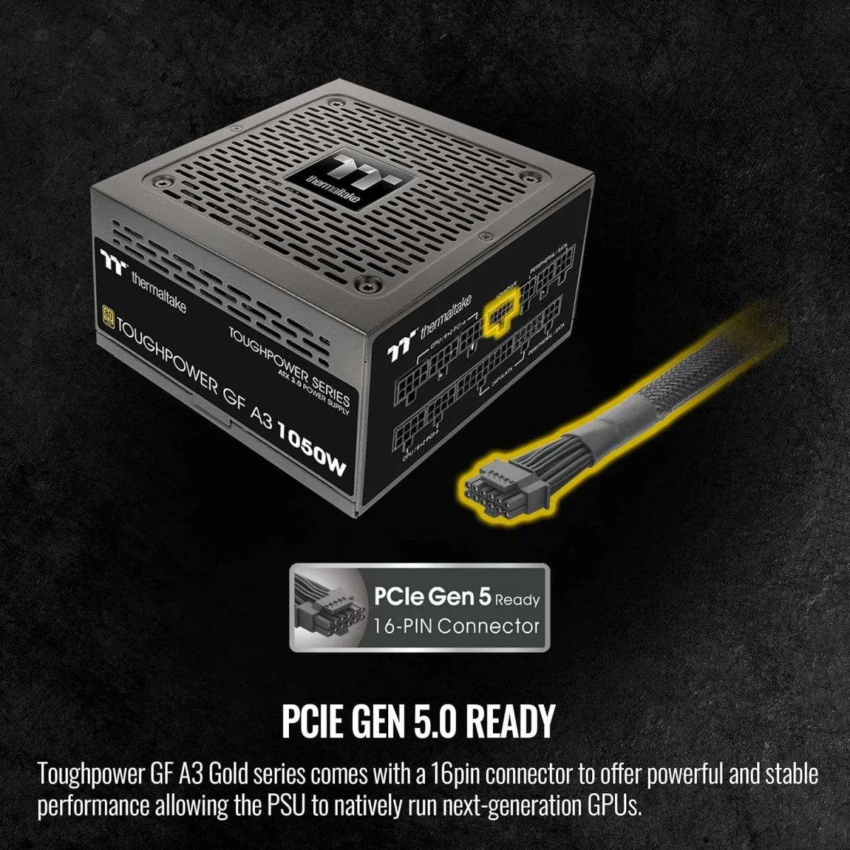 Thermaltake Toughpower GF A3 1050W 80 Plus Gold Fully Modular ATX 3.0 Power Supply - Thumbnail 4