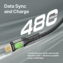 Promate TransLine-CC USB-C to USB-C Cable 60W PD 120cm Nylon Braided - Image 12