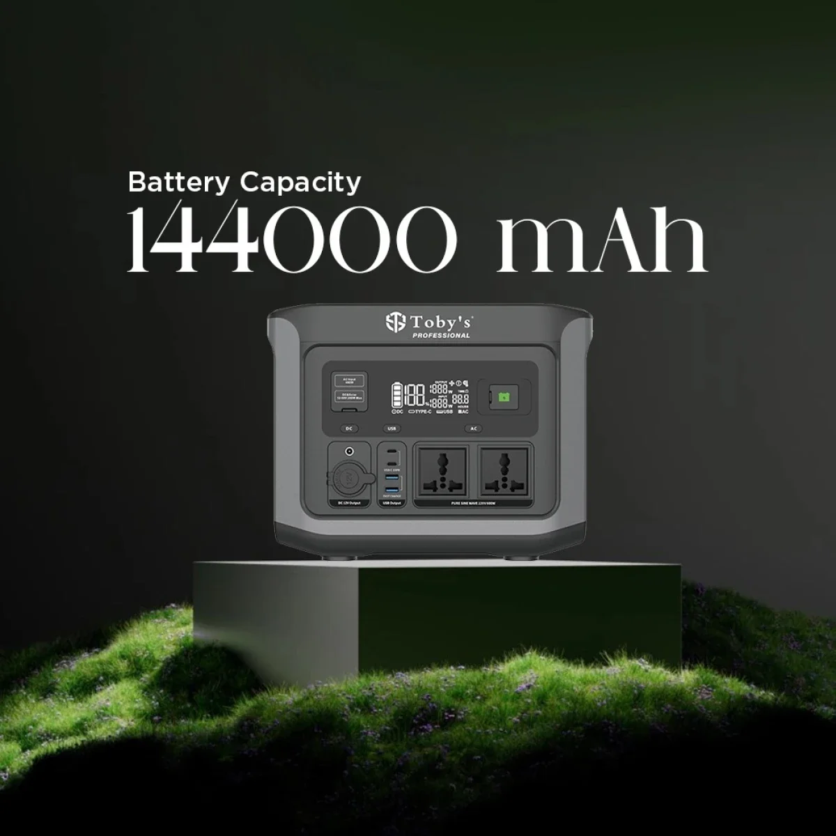 Toby's TBS-144A Portable Power Station 600W 144000mAh 460.8Wh with 220V AC Output - Black - Image 4