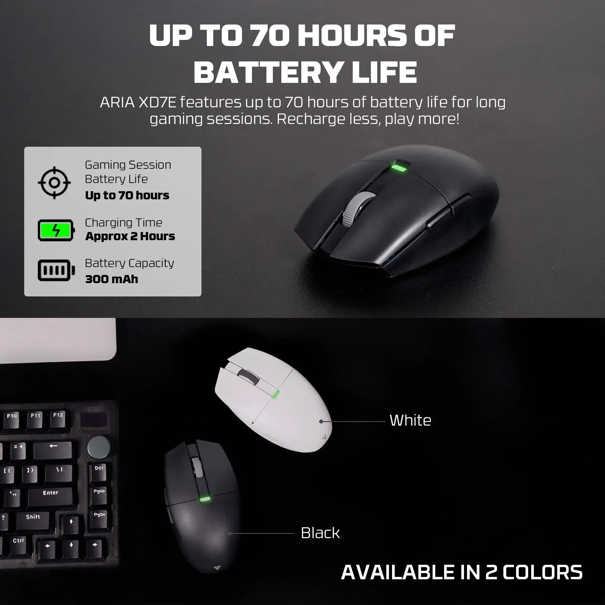ماوس ألعاب Fantech Aria XD7E لاسلكي - أسود - Image 6