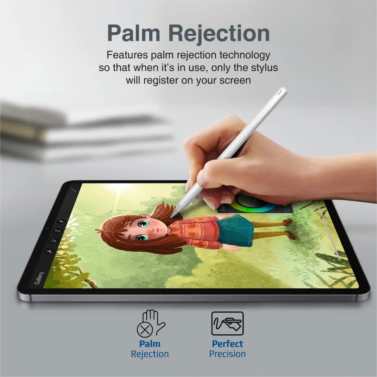 Promate Quill Stylus Pencil for iPad with Palm Rejection and Tilt Recognition - Image 2