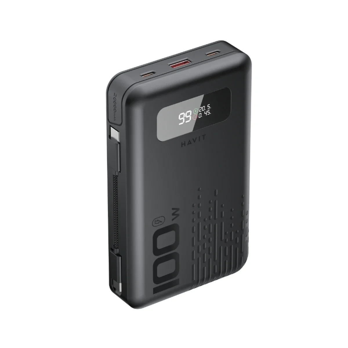 باور بانك HAVIT PB5212 بقدرة 100 واط PD وسعة 20000mAh مع شاشة رقمية ذكية - Thumbnail 3