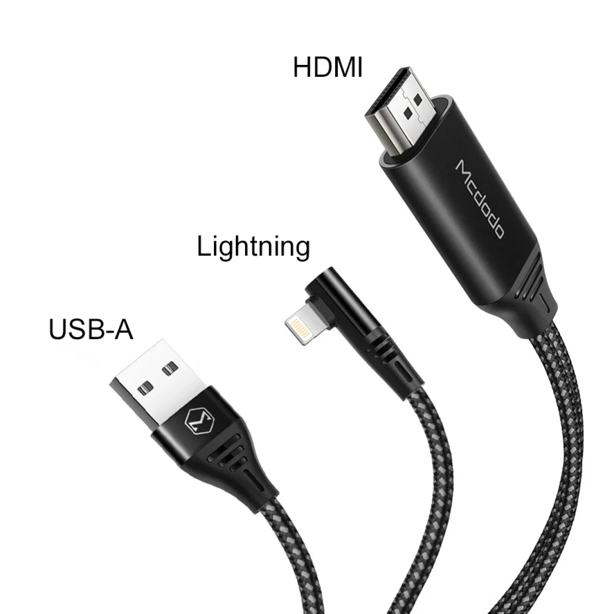 Mcdodo CA-6400 Lightning to HDMI 4K Adapter Cable with USB Port 2M for iPhone iPad - Image 2