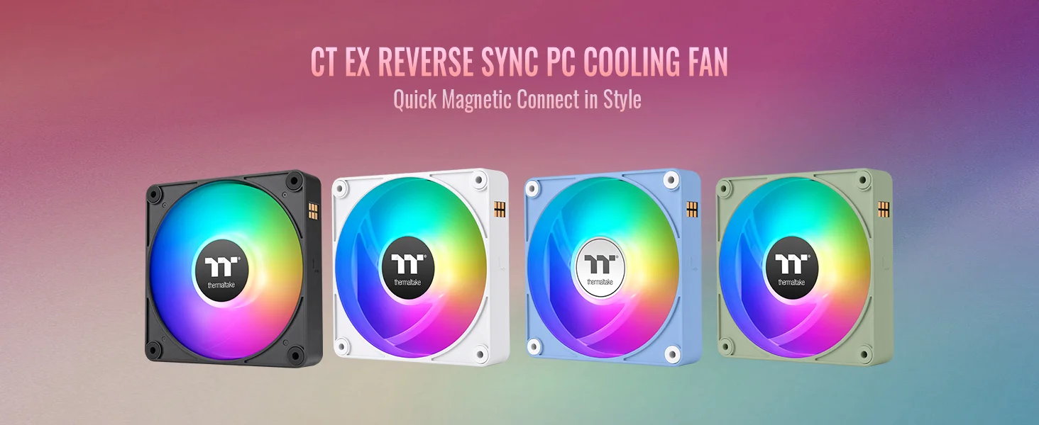 مروحة تبريد PC عكسية Thermaltake CT140 EX ARGB حزمة 3 مراوح 140 مم - Thumbnail 7