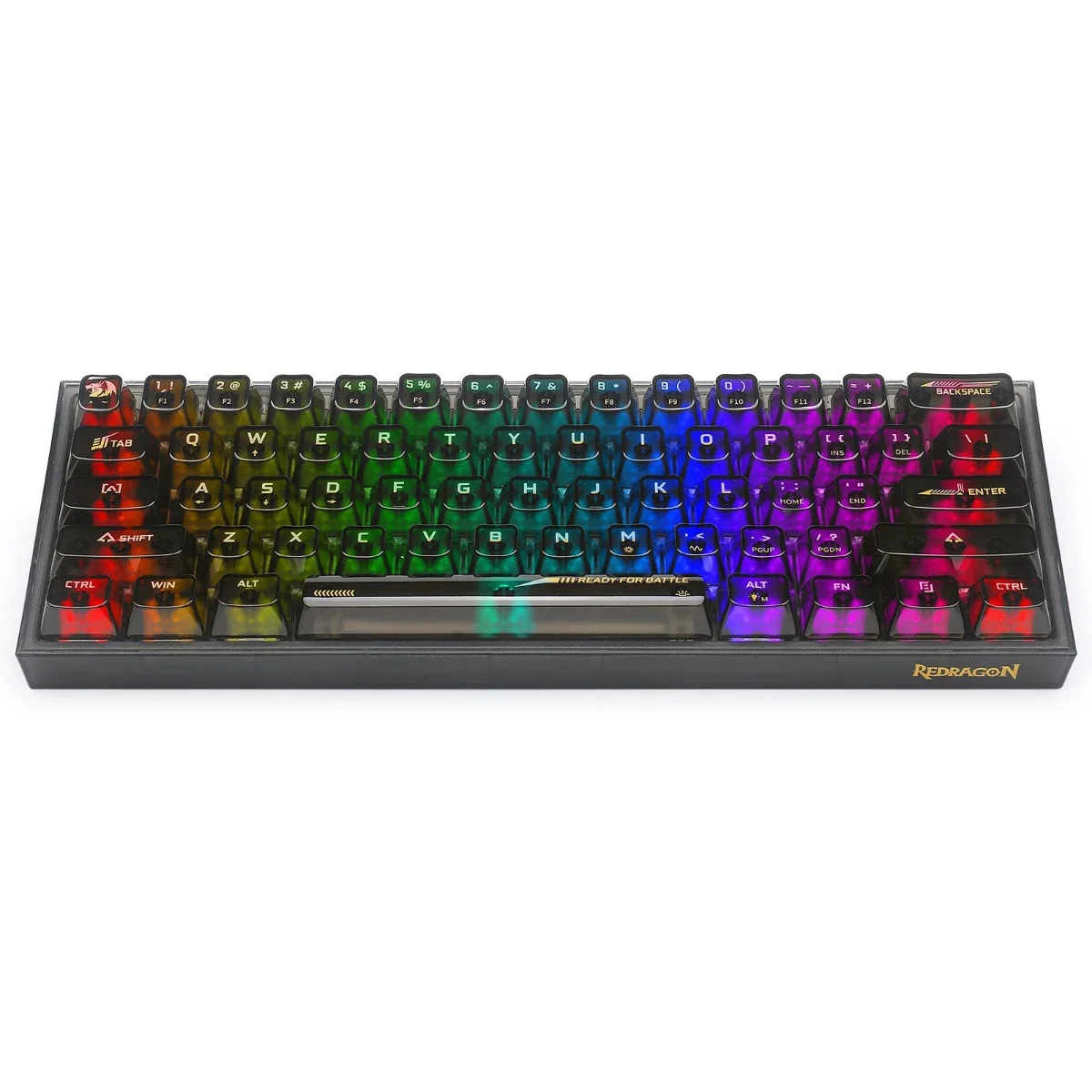 كيبورد ألعاب Redragon K617CTB-RGB ميكانيكي سلكي RGB بنسبة 60%، 61 مفتاح - أسود - Thumbnail 2