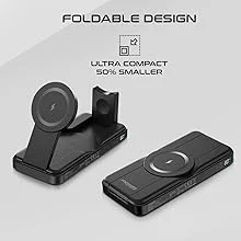 باور بانك MagSafe 5 في 1 قابل للطي Promate PowerPack-Fold بسعة 10000mAh وقدرة 15W - أسود - Image 15