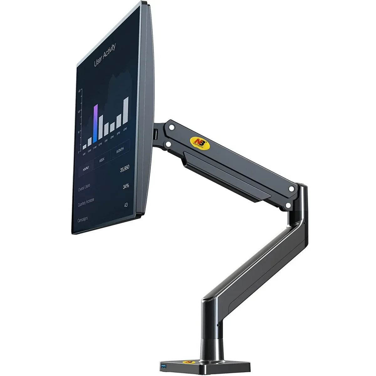 North Bayou NB G40 Gas Spring Monitor Arm for 22-40 Inch Screens