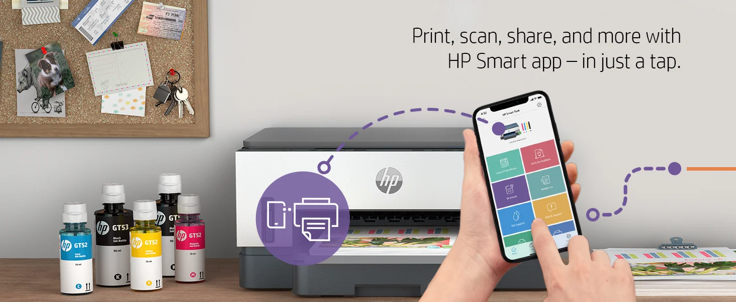 طابعة متعددة الوظائف HP Smart Tank 720 WiFi Duplex نافثة للحبر طباعة ومسح ضوئي ونسخ - Thumbnail 17
