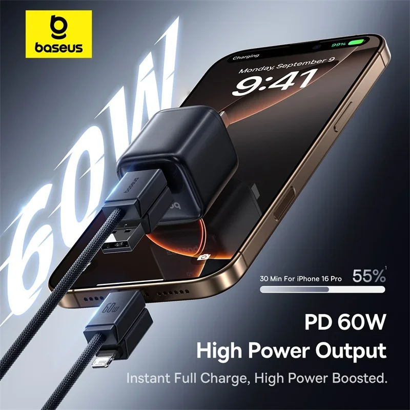 Baseus Versatile Two-for-Two 4-in-1 Fast Charging Cable U+C to C+L 60W, 2m – p10383000121-020 - Thumbnail 2