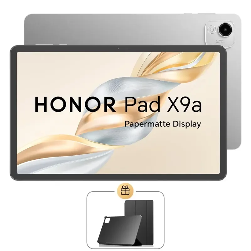 تابلت HONOR Pad X9a PaperMatte مع غطاء فليب، شاشة 11.5 إنش، Snapdragon 680 4G، رام 8GB، تخزين 128GB، Wi-Fi، MagicOS 9.0 (Android 15)، بطارية 8300mAh، هيكل معدني نحيف، رمادي – ELN2-W29