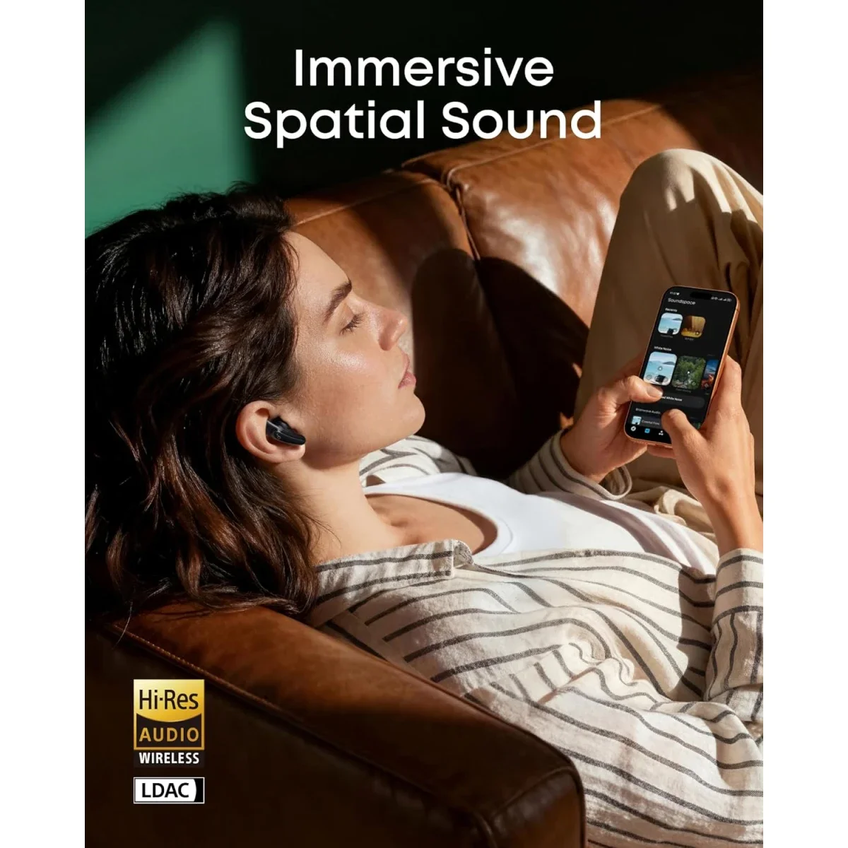 سماعات أذن Anker Soundcore Liberty لاسلكية بتقنية Bluetooth وعزل ضوضاء تكيفي، تشغيل حتى 30 ساعة - أسود - Thumbnail 8