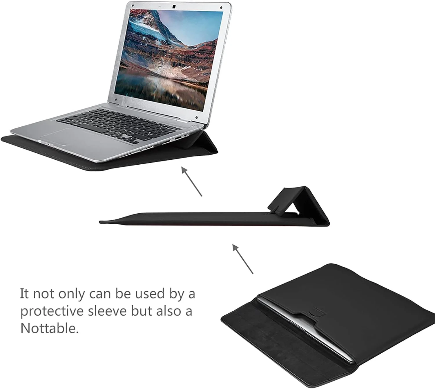 جراب لابتوب جلد صناعي PU مقاس 13 إنش متوافق مع MacBook Air 13 - Image 4