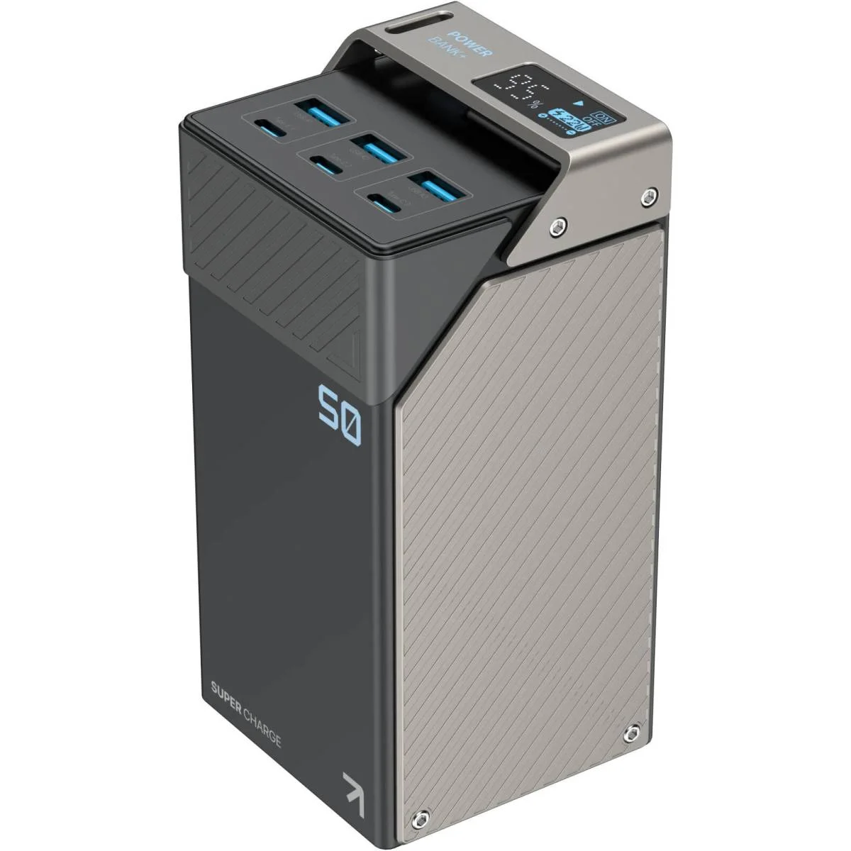 باور بانك Powerology PPBCHA68-BK بسعة 50000mAh وقدرة 65W أسود