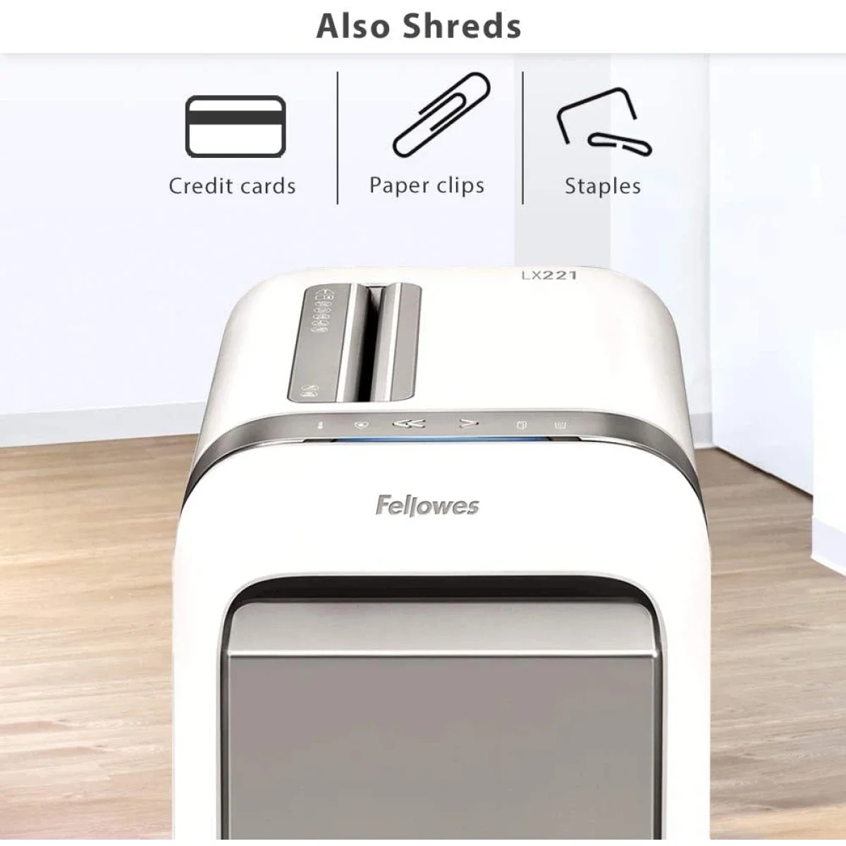 آلة فرم الورق Fellowes Powershred LX221 بتقطيع دقيق، 20 ورقة، مقاومة للانحشار بنسبة 100% - Image 4