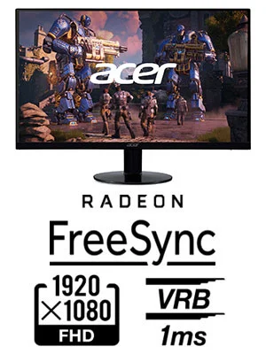 شاشة Acer SB241YBI 24 إنش IPS بدقة Full HD، 75Hz، 1ms VRB، FreeSync، أسود - Thumbnail 9