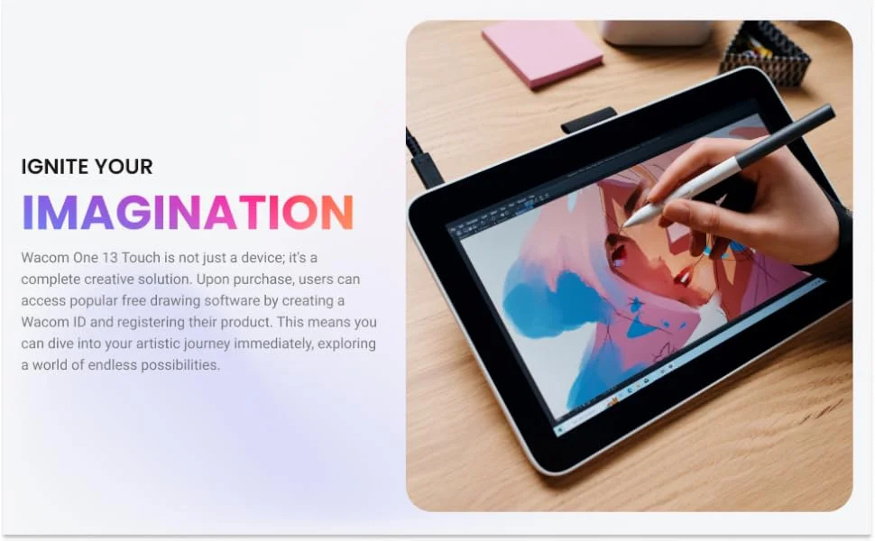 شاشة رسم Wacom One 13 (2023) قياس 13.3 إنش FHD مع قلم UD - Thumbnail 10