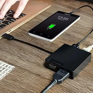 موزع سفر USB-C 4 في 1 من Lenovo مع HDMI وVGA وUSB 3.0 وRJ45 جيجابت إيثرنت - أسود - Image 9