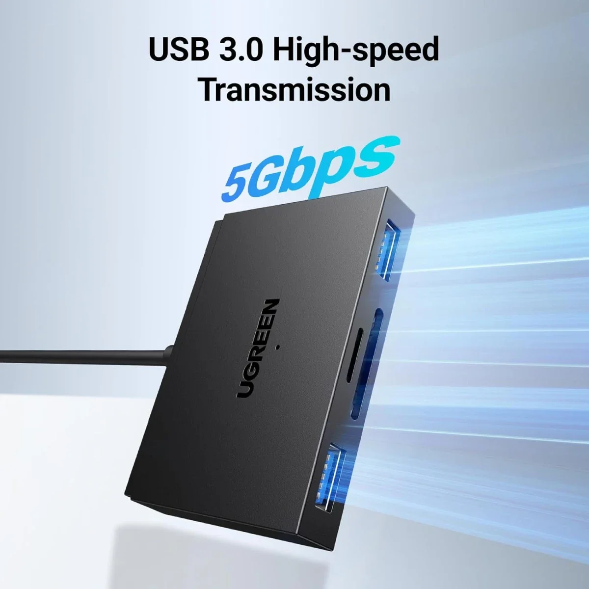 قارئ بطاقات Ugreen 4 في 1 USB-C وUSB-A لبطاقات SD وTF مع منفذي USB 3.0 بسرعة 5Gbps - Thumbnail 3