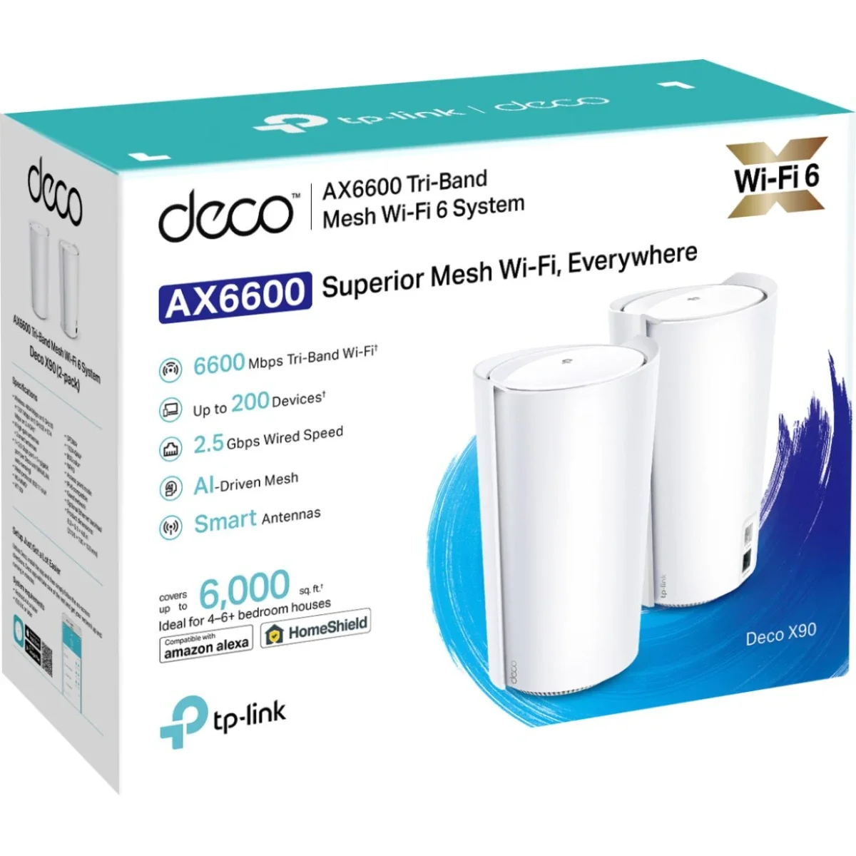 TP-LINK Deco X90 AX6600 Tri-Band Wi-Fi 6 Mesh System 2-Pack