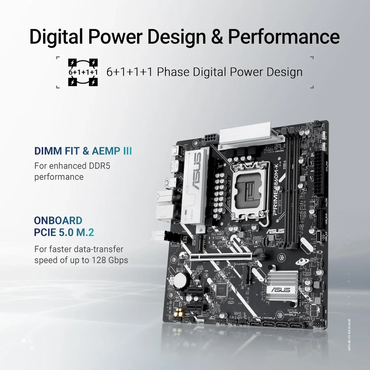 لوحة أم Asus Prime B860M-K بمقبس LGA 1851 بحجم Micro ATX - Image 3