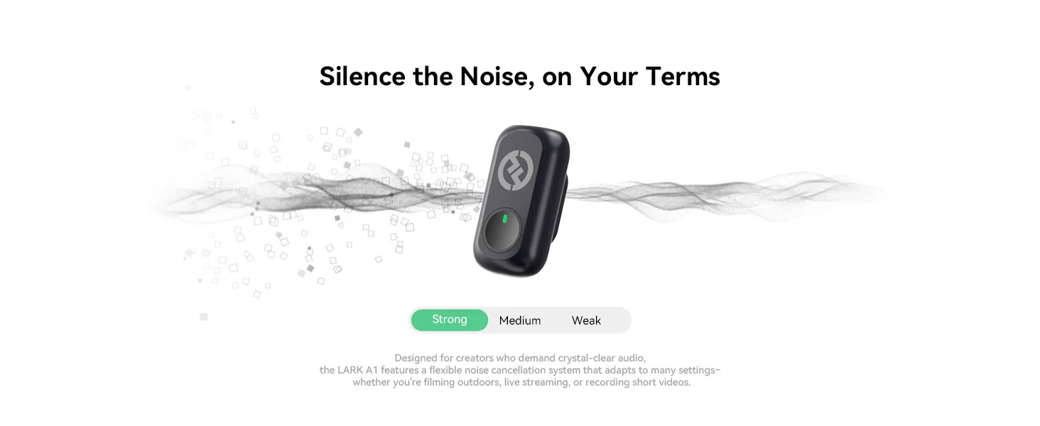 ميكروفون لاسلكي Hollyland Lark A1 Duo مع مستقبل USB-C، 48kHz/24-bit، أسود - Image 13